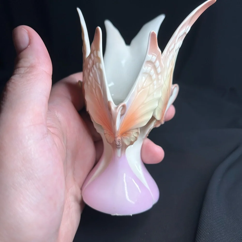 FRANZ VTG Porcelain Papillon Butterfly Tea light Holder. Mint condition - Picture 8 of 9